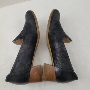 Dansko Shoes Women's 36 Black Leather Burnished Suede Block Heels Clogs